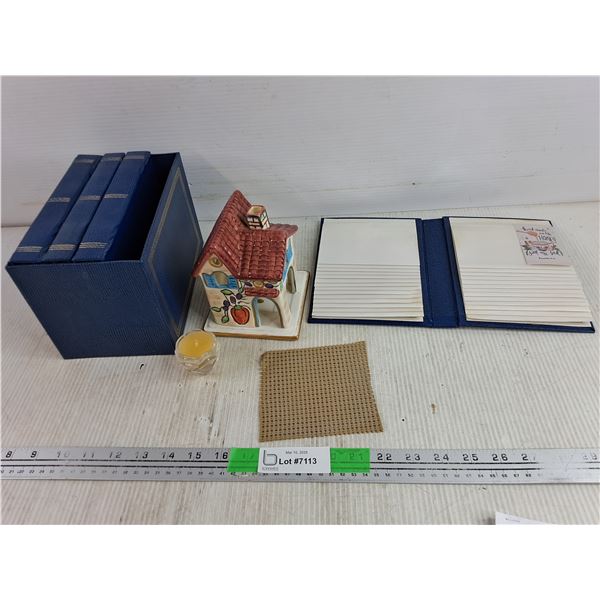 Pretty House w/Glass Candle Inside, Book Style Photo Albums 4" x 6"