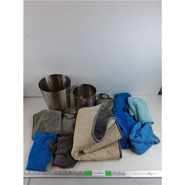 (2) Ice Buckets, (9) Microfiber Cloths, Bathroom Mat 27" x 19"