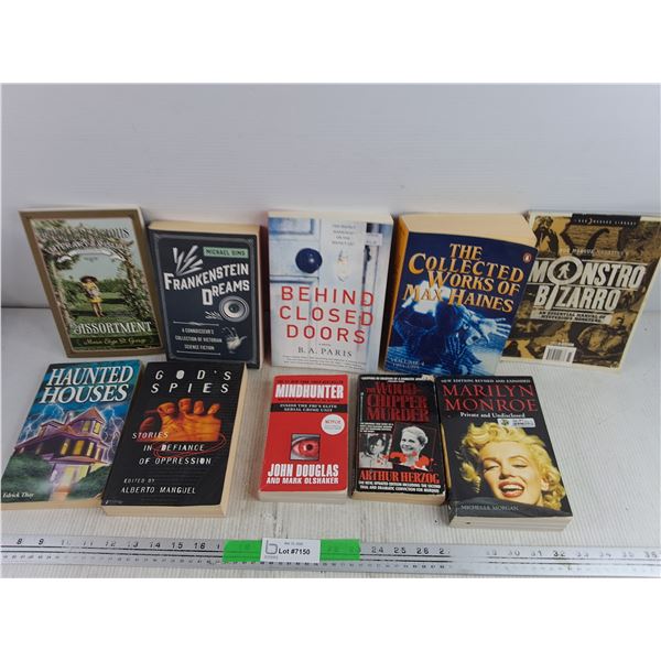 Assorted Books - Haunted Houses, Marilyn Monroe, Frankenstein Dreams