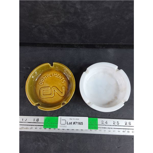 (2) Ash Trays - Compliments CN & Craven A
