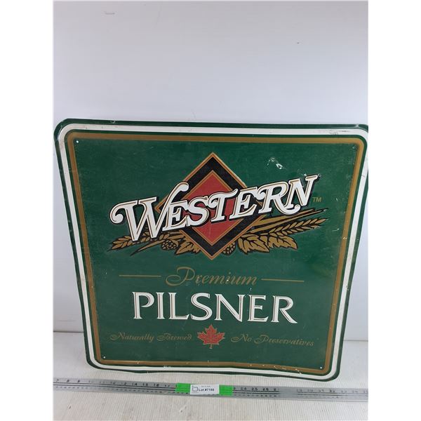 Western Pilsner Metal Sign 23" x 23" -PICK UP PREFERRED