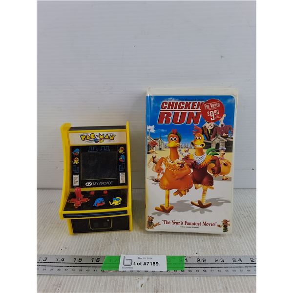 Pac Man My Arcade Game - As Is, Chicken Run VHS Movie