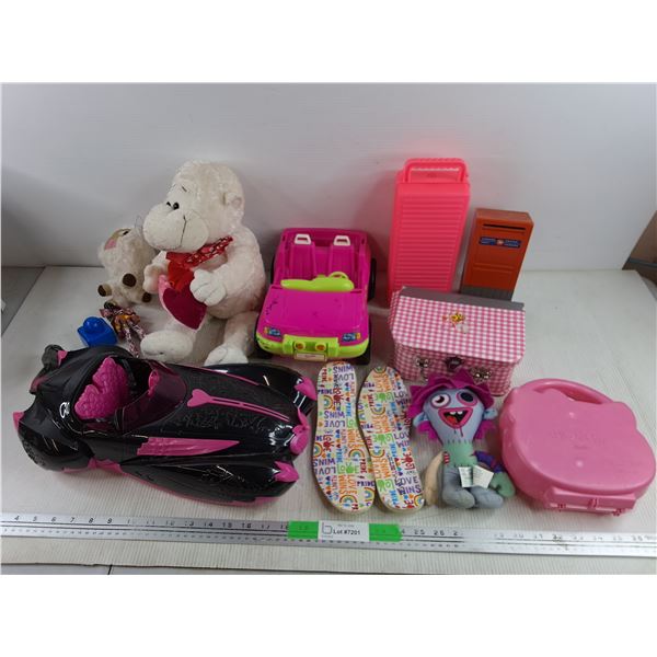 Assorted Kids Toys, Lunch Boxes, Insoles 10", Canada Post Coin Bank