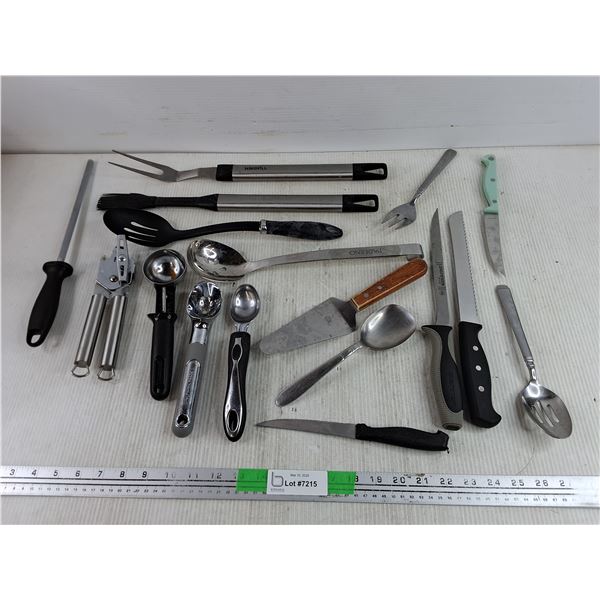 BBQ Utensils, Ice Cream Scoops, Knives, Can Opener, Knife Sharpener