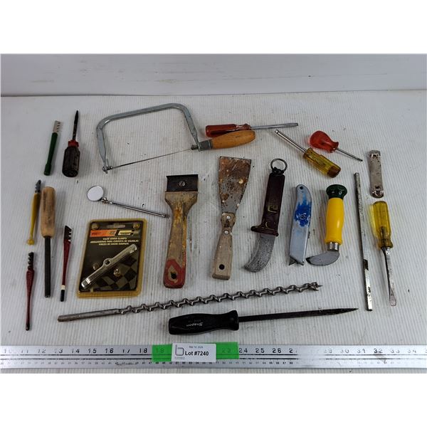 Valve Cover Clamps, Utility Knife, Scraper, Screwdrivers, Telescopic Mirror, Misc