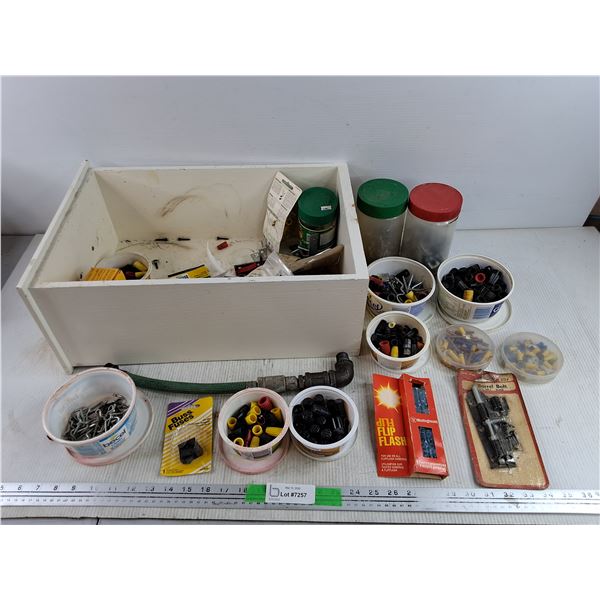 Assorted Hardware, Flip Flash, Barrel Bolt, Drawer 19" x 13" x 7" - PICK UP