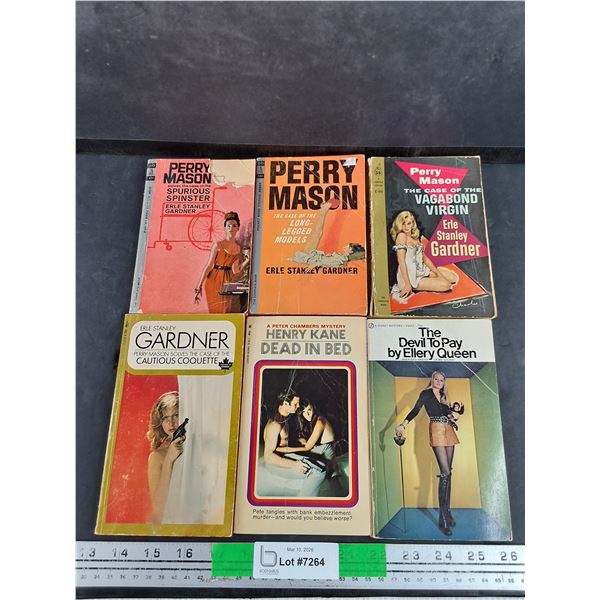 (6) Books - Perry Mason, Henry Kane, Ellery Queen