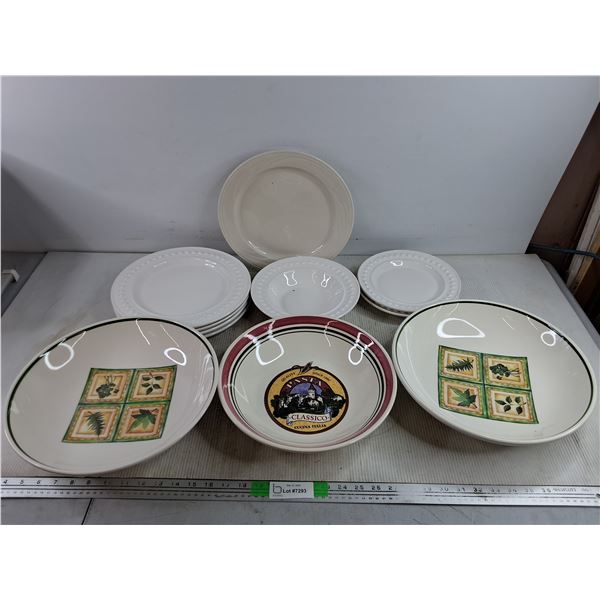 Assorted Ceramic Bowls & Del Mar Dining Plates - PICK UP