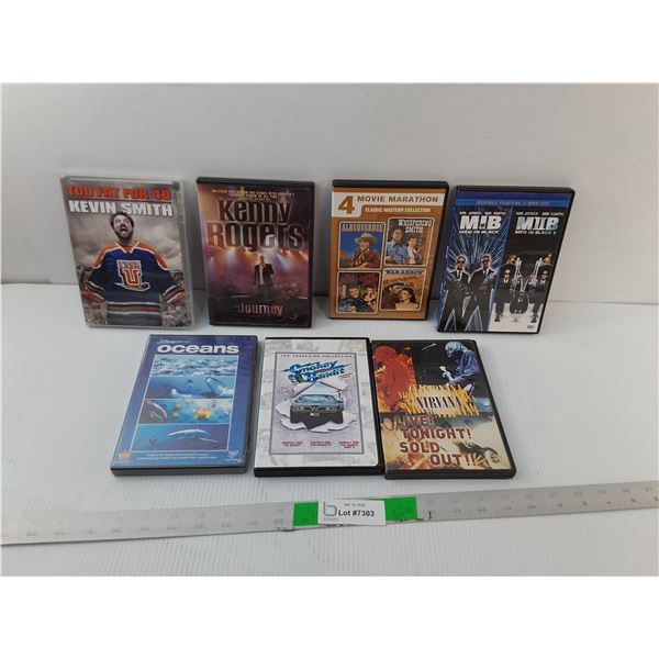(7) DVDs- Nirvana, Kenny Rogers, Country Westerns, Misc.