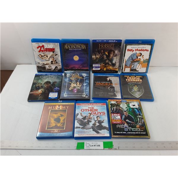 (11) Blu Rays/DVDs- Tropic Thunder, Real Steel, Arachnophobia, Misc.
