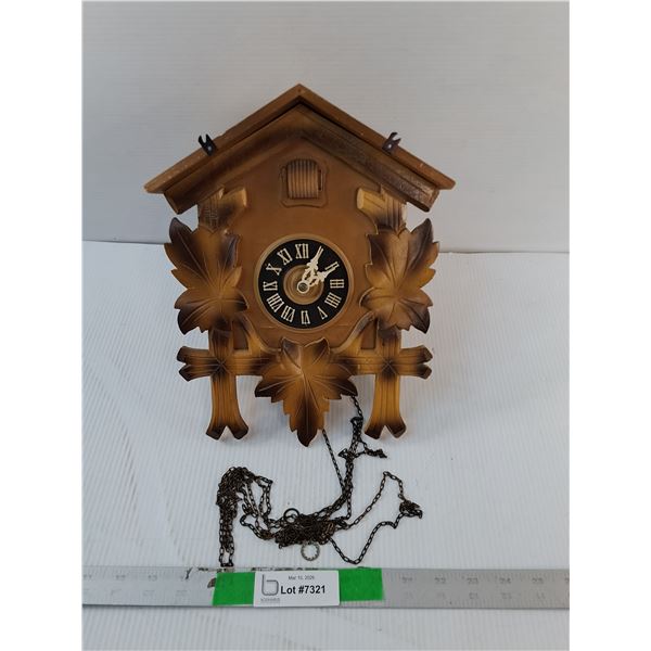 Ludwig Hallen Wooden Cuckoo Clock 9" x 12"- Untested