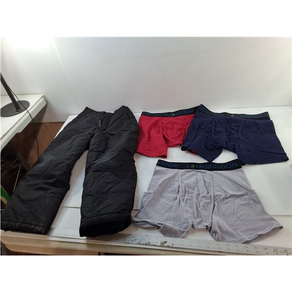 Kids' Ski Pants- 6 & Men's Underwear- M