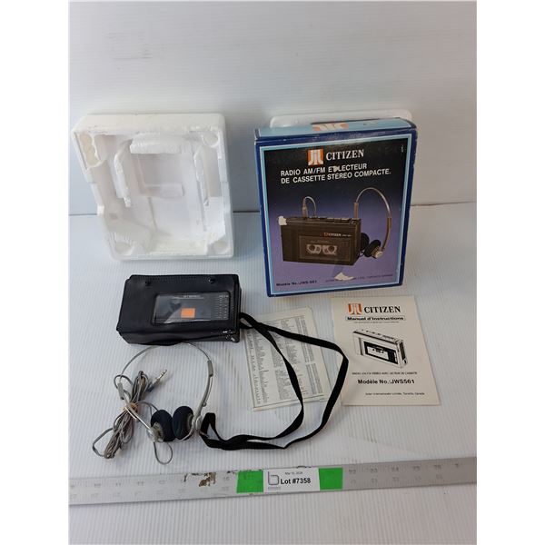 Citizen Portable Cassette Player- Untested