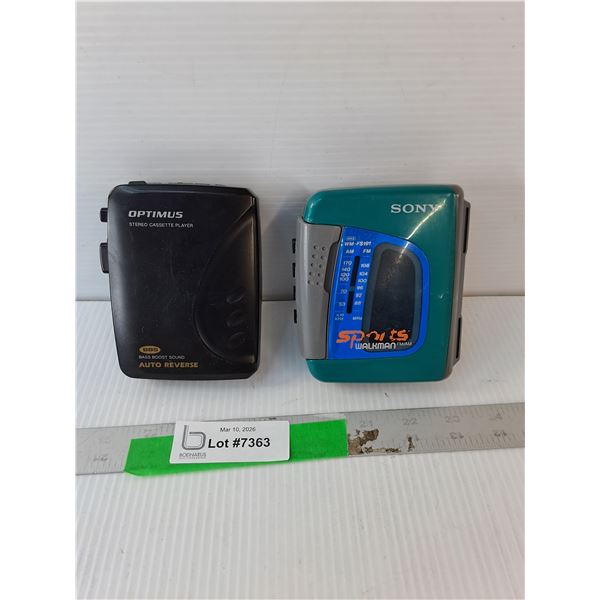 Sony & Optimus Portable Cassette Players - As Is