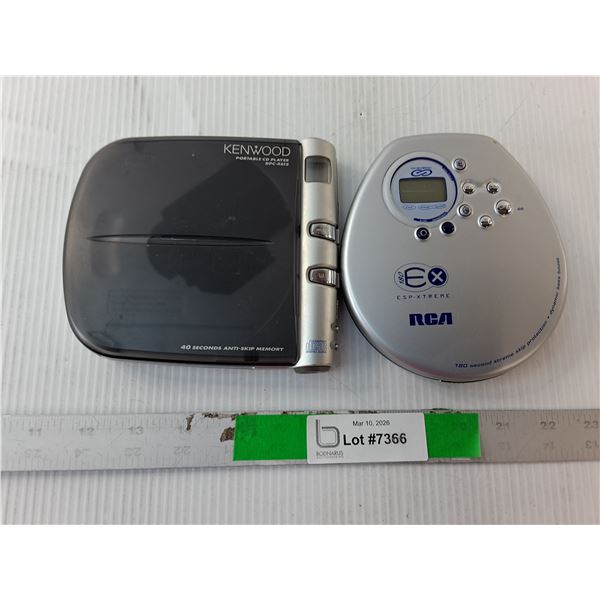 (2) Portable CD Players- RCA & Kenwood- As Is