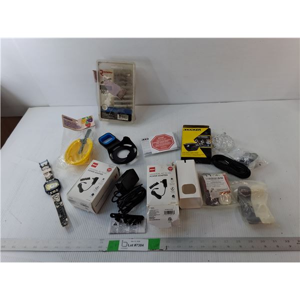 Universal Adapters, Drawer Handles, Spongebob Watch- As Is, Misc.