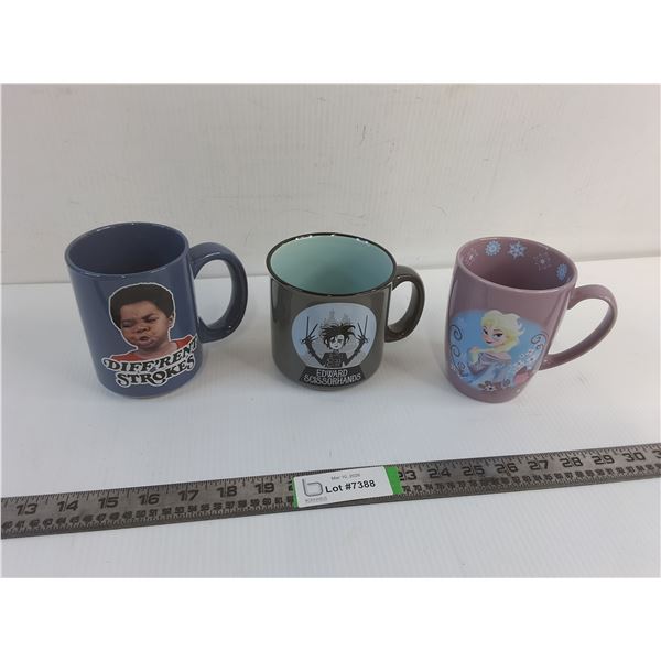 (3) Mugs - Frozen, Edward Scissorhands