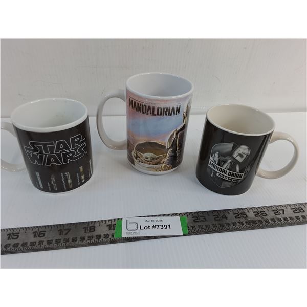 (3) Star Wars Mugs- The Mandalorian