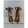 Image 1 : (2) Wooden Lamps, All Sockets Working- No Shades 15.5" - PICK UP ONLY