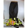 Image 1 : Wetskins Snow Pants- XL, (2) Safety Vets- L, Pioneer Lightweight Waterproof Suit