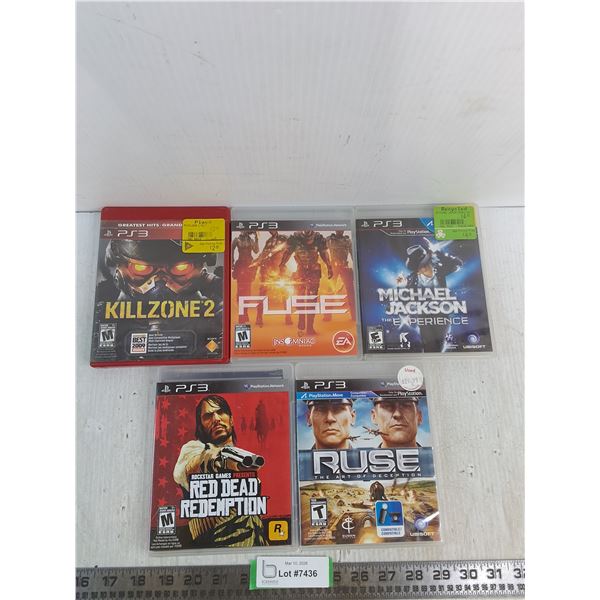 (5) Playstation Games- Kill Zone 2, Fuse, Michael Jackson The Experience, Red Dead Redemption, Ruse 