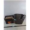 Image 1 : Small Laundry Hamper 14"x14"x11", File Caddy 13.5"x10"x10", Various Coloring Books (Some Used)