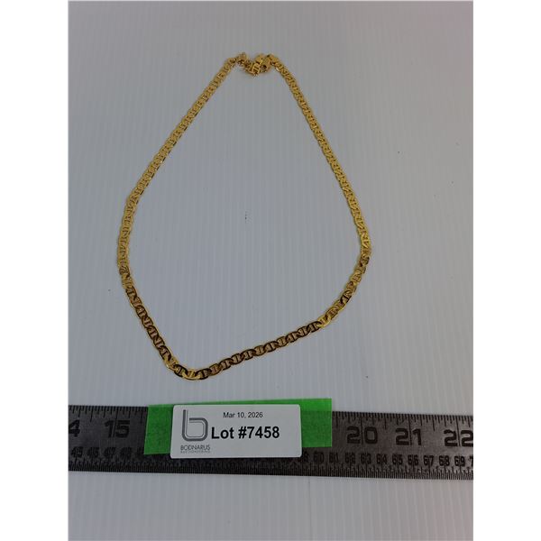 Gold Colored Byzantine Link Chain Necklace
