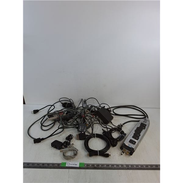 Vintage Nintendo Container, Nintendo Game Cube Code, HDMI Cables, Energy Pure Power Center, Misc