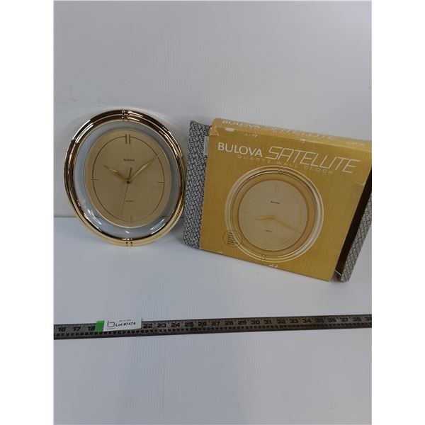 Bulova Satellite Quartz Wall Clock 12.5'x10.5' Appears NIB