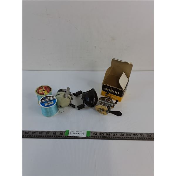 (3) Spin Casting Reels (1 Daiwa), (2) Monofilament Line Spools
