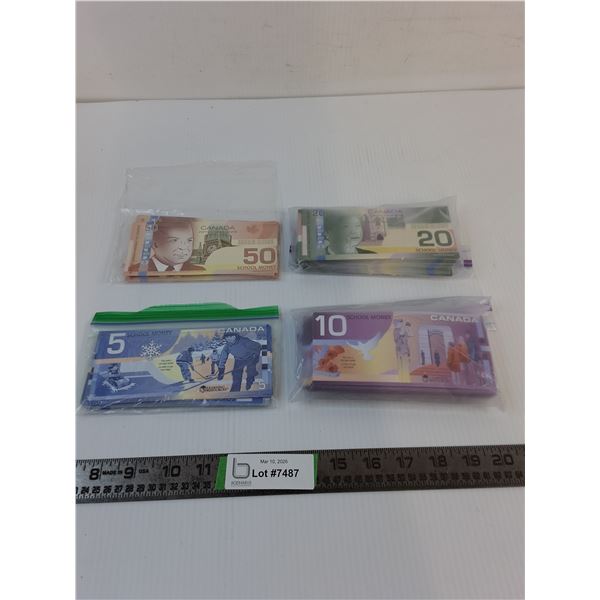 Pretend School Money- 5s - 50s