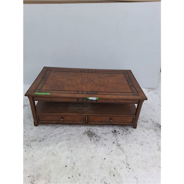 ***Large Rectangular (2) Drawered Coffee Table, Measurements in Pics, Cannot Ship