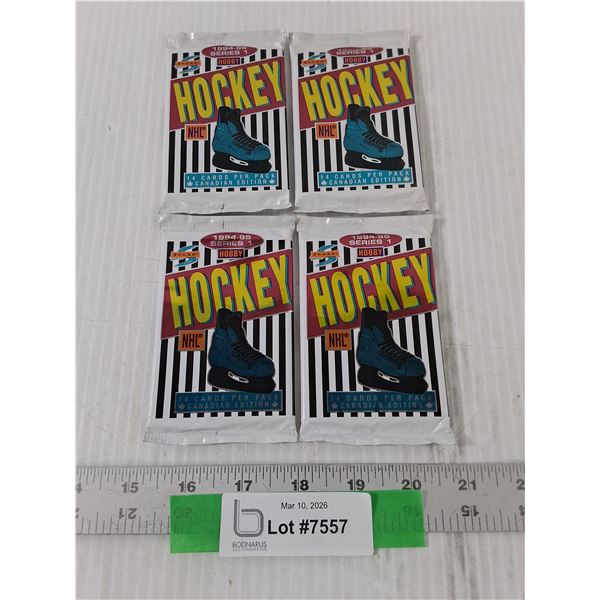(4) Sealed 1994-95 Score NHL Canadian Edition Hockey Card Packs, Cannot Guarantee Authenticity