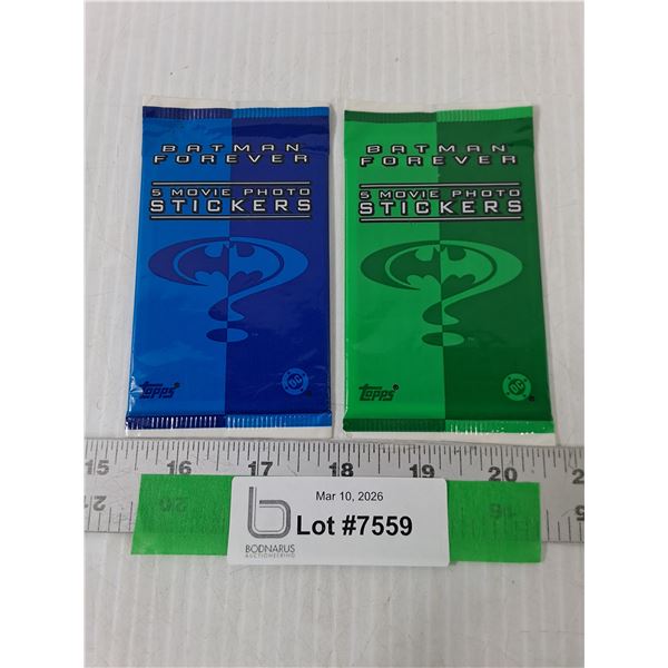 (2) Sealed Packs of Batman Forever Movie Photo Sticker Topps Packs, Cannot Guarantee Authenticity
