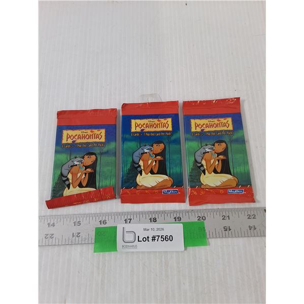 (3) Sealed Packs of Disney's Pocahontas Skybox Cards, Cannot Guarantee Authenticity
