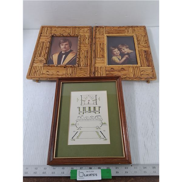(3) Framed Pictures/ Prints, Largest is 12" x 9.5"