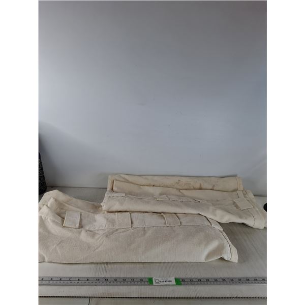 (2)Black Out Beige Curtains(some staining, as is)-52"x94"