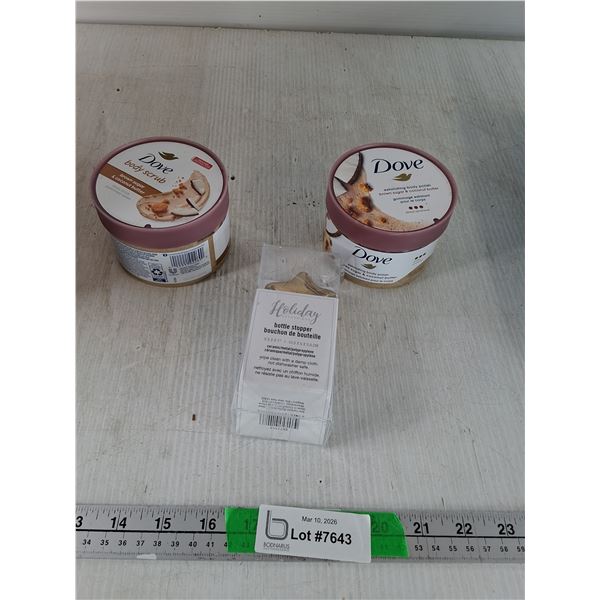 Dove Coconut Body Scrub & Polish, Bottle Stopper