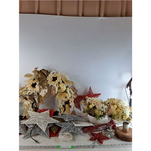 Artifical Flowers & Wreath, Various Tree Top Decorations - PICK UP