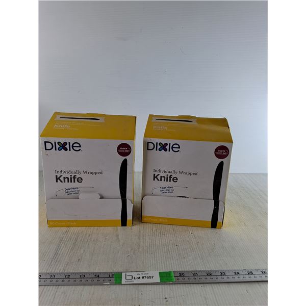 (2) Dixie Boxes of Individually Wrapped Knives