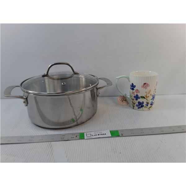 Viking 4 Qt. Stainless Steel Pot & Ceramic Mug