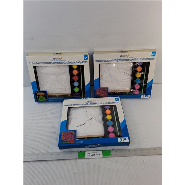 (3) Textured Canvas Painting Kits- NIB, As Is