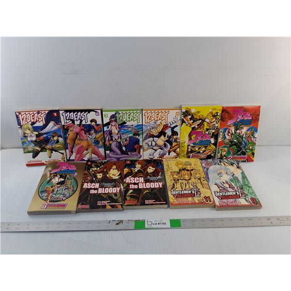 Manga Books- Jojo's Bizarre Adventure, Asch the Bloody, The Gentlemen's Alliance, 12Beast