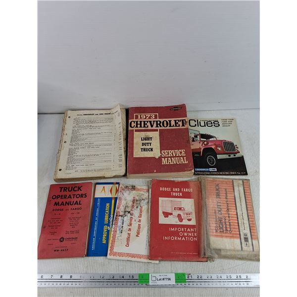 Vintage Owners Manuals & Parts Catalogues - 1973 Chevrolet, Dodge & Fargo Truck, Clues