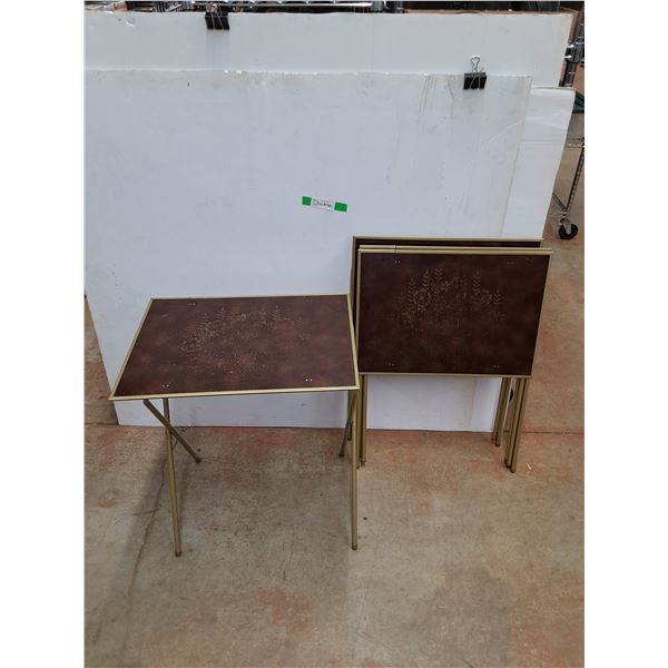(4) Vintage Folding TV Tables 21" x 15" x 24" - PICK UP ONLY