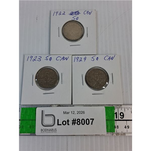 (3) Canadian Dimes 1922-24