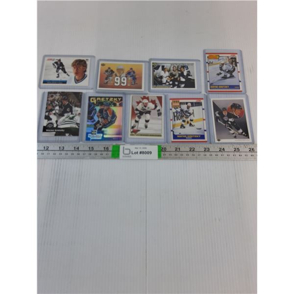 (9) Assorted Wayne Gretzky Hockey Cards-Various Years-Cannot Authenticate