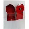 Image 4 : Vintage IKEA Red Key Lock Metal Cabinet Wall Hanging-18.5"x11"