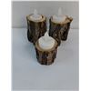 Image 2 : (3) Tea Light Holders and (1) Mini Cast Iron Frying Pan-4"