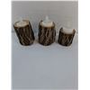 Image 3 : (3) Tea Light Holders and (1) Mini Cast Iron Frying Pan-4"